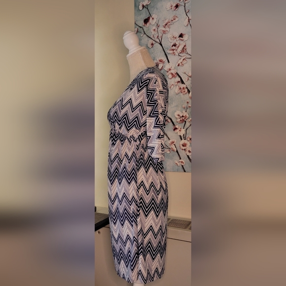 Navy Blue and White Dress - Picture 3 of 6